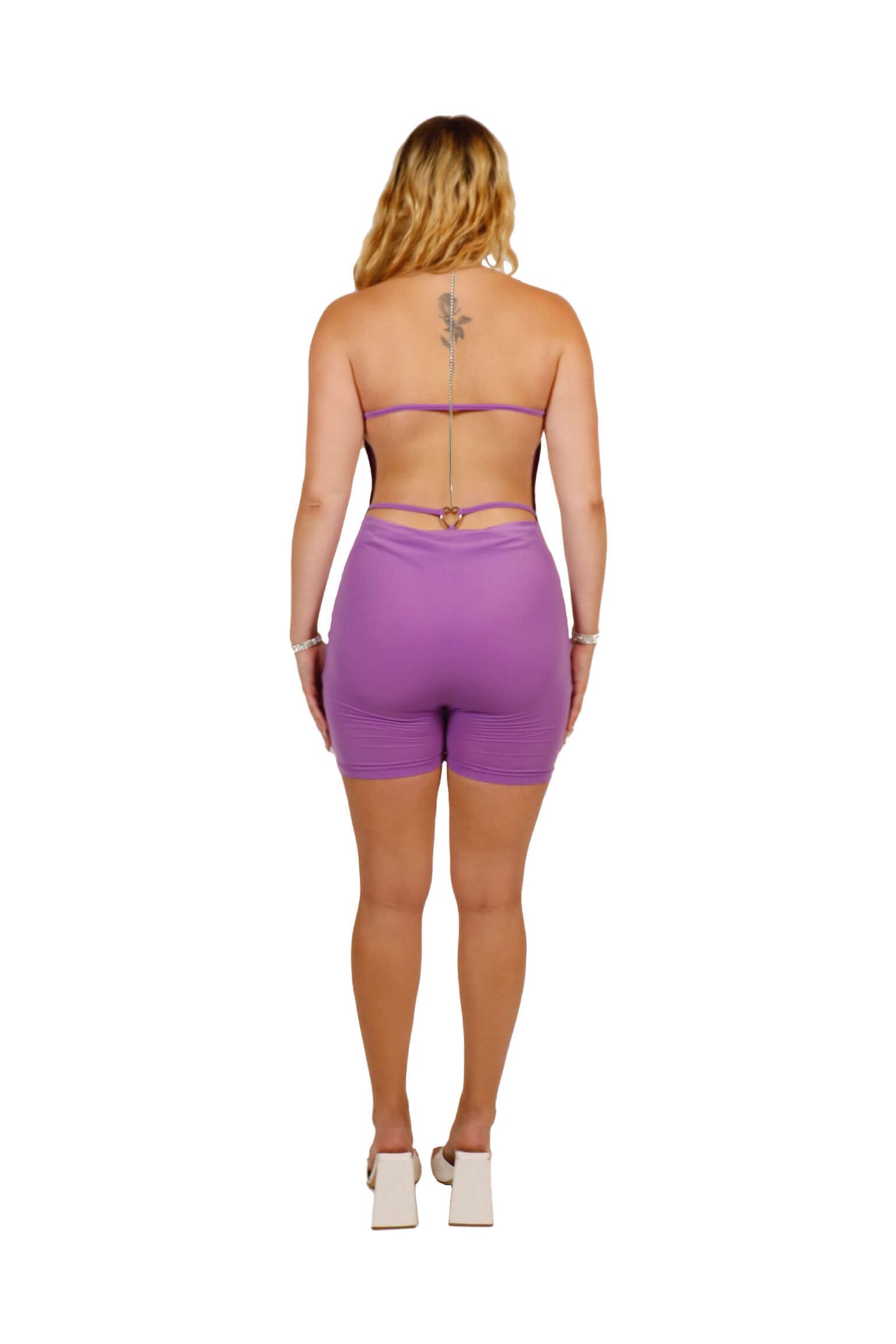 purple cutout playsuit, purple playsuit, purple bodysuit, purple romper, y2k romper, y2k playsuit, y2k bodysuit, lavender romper, lavender catsuit, lavender bodysuit