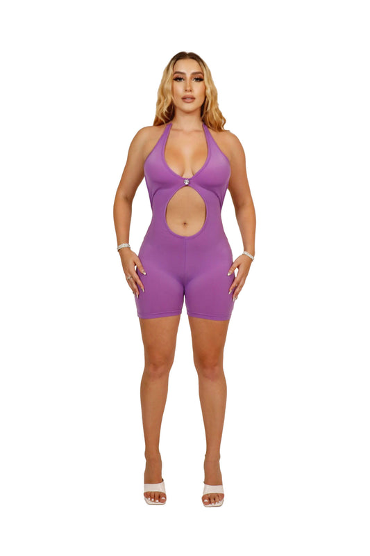 purple cutout playsuit, purple playsuit, purple bodysuit, purple romper, y2k romper, y2k playsuit, y2k bodysuit, lavender romper, lavender catsuit, lavender bodysuit